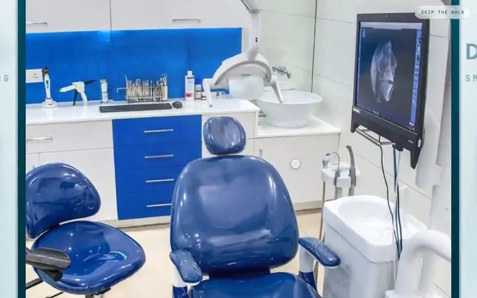 A still from the dental clinic website, names blurred