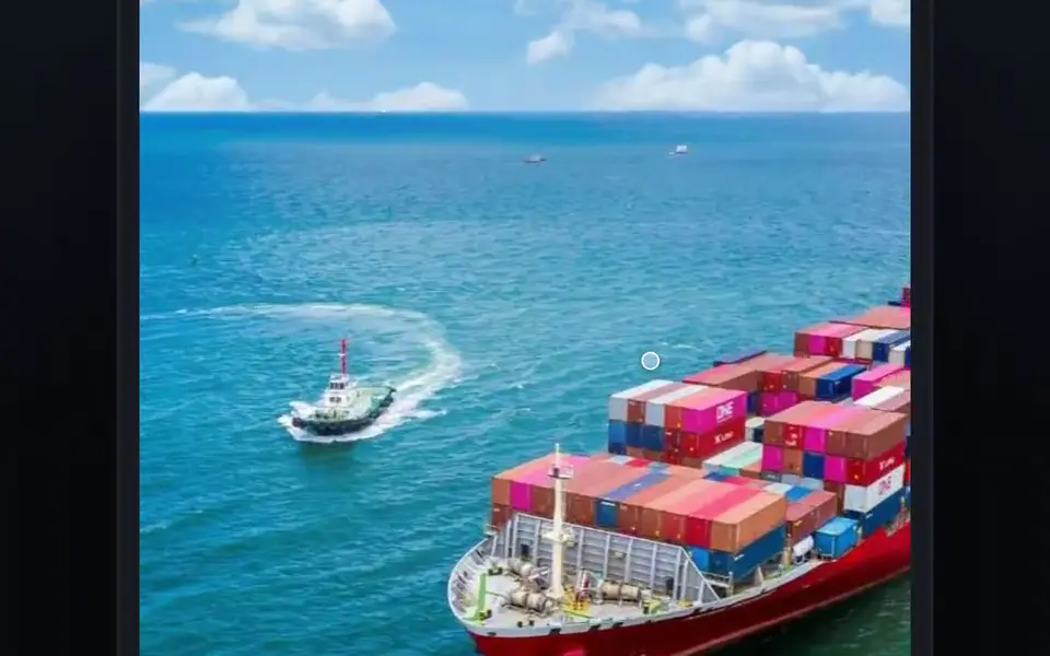 A still from the shipping and logistics website, names blurred