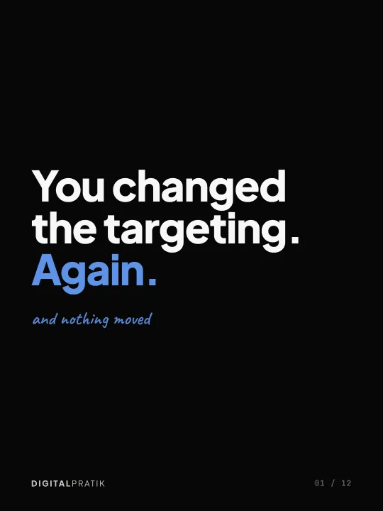 Cover slide of the carousel: Creative is the new targeting