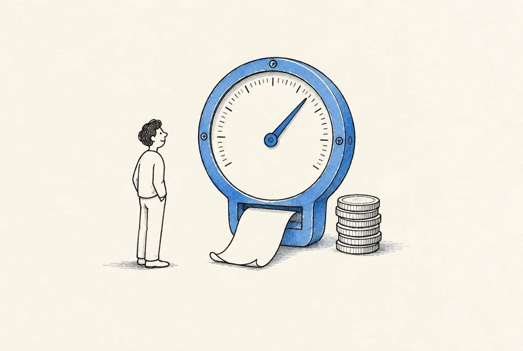 A sketch that explains: Running cost, metered