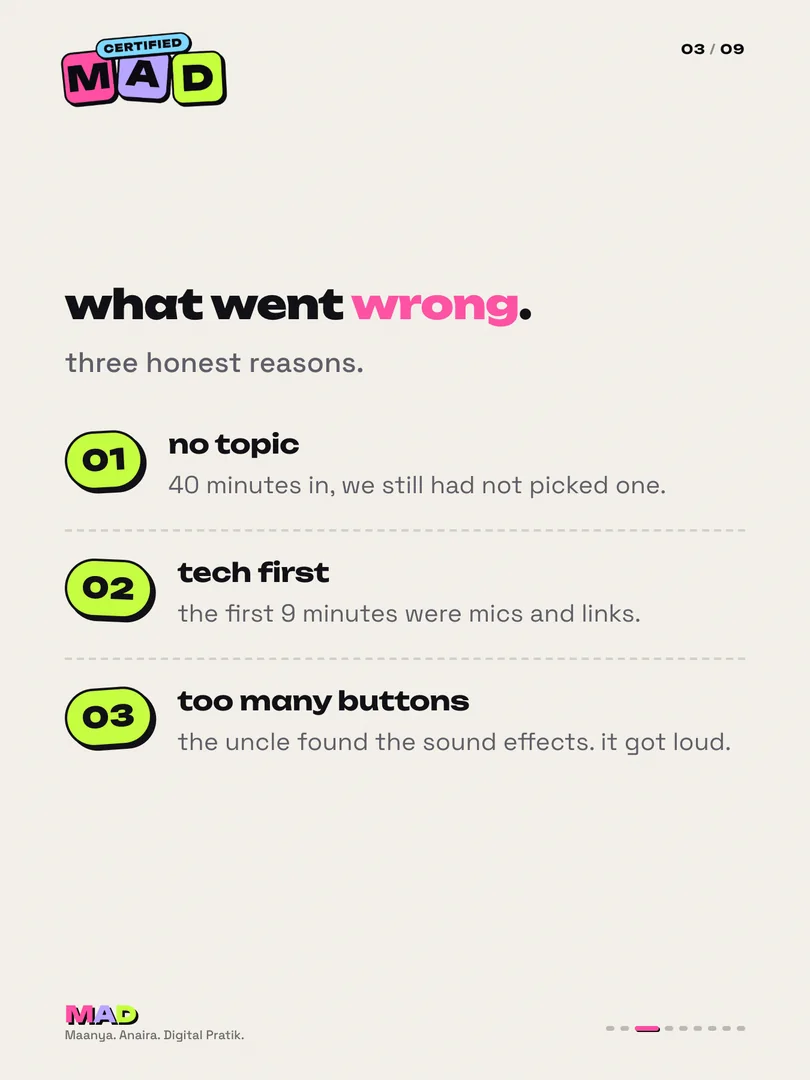 We binned episode 1, slide 3 of 9