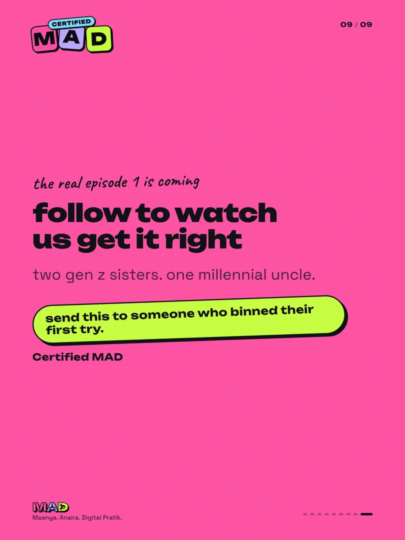 We binned episode 1, slide 9 of 9